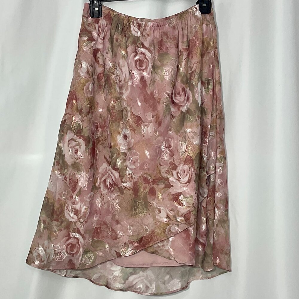 Kellwood Sz 10 Knee Length Pink Skirt Womens Floral